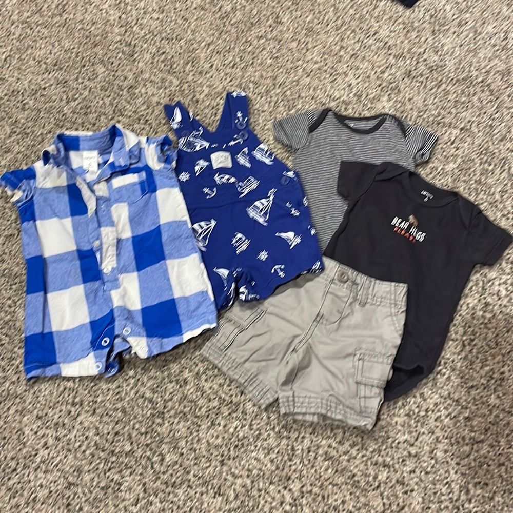 6 month boys summer clothes bundle.